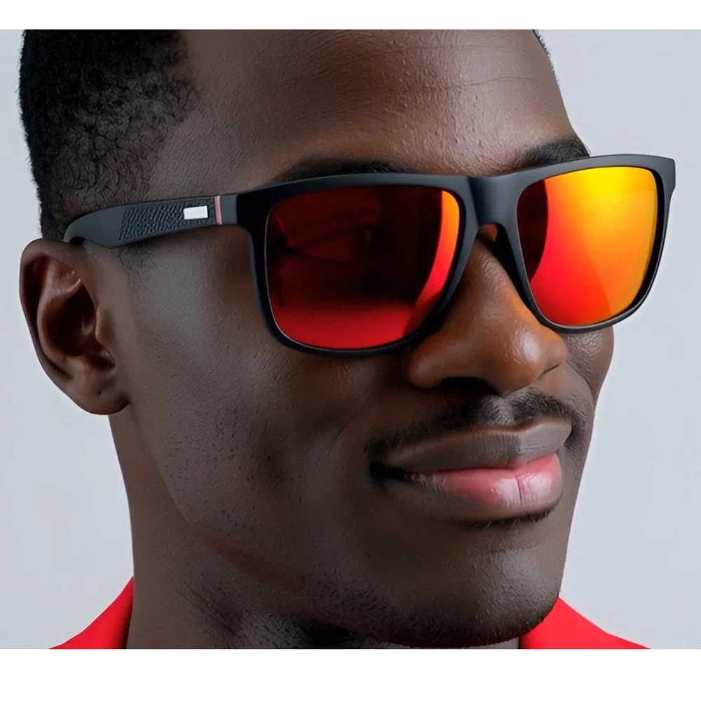 Men's Sunglasses‎ Red Mirrored Lens Reflective Driving Fishing Golf Sport Classy